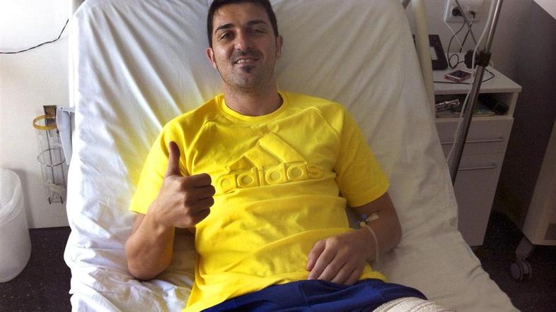 David Villa zlom noge mavec gips bolnišnica okrevanje 