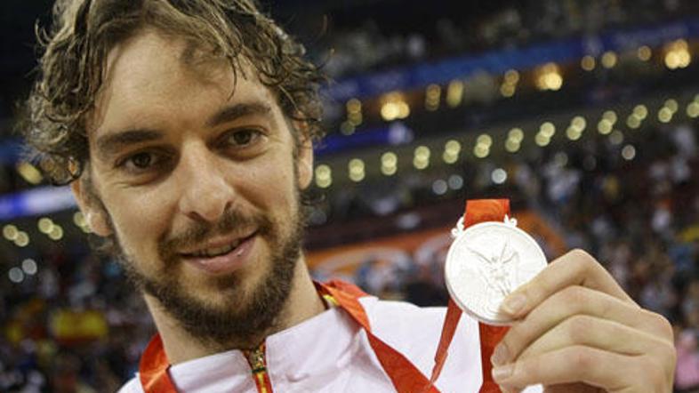 Pau Gasol je bil vesel srebrne olimpijske kolajne. Našemu poročevalcu iz Pekinga