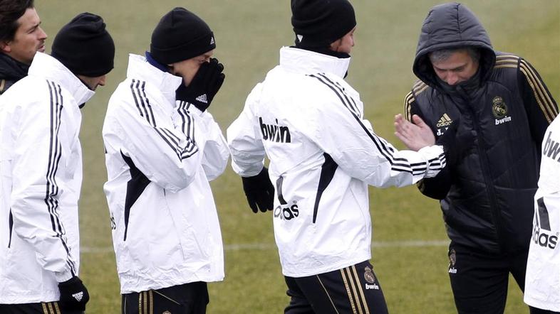 Mourinho Ramos Ozil Oezil Özil Real Madrid Valdebebas trening pred El Clasicom