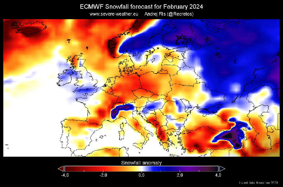 sneg Evropa februar 2024 | Avtor: Severe Weather Europe