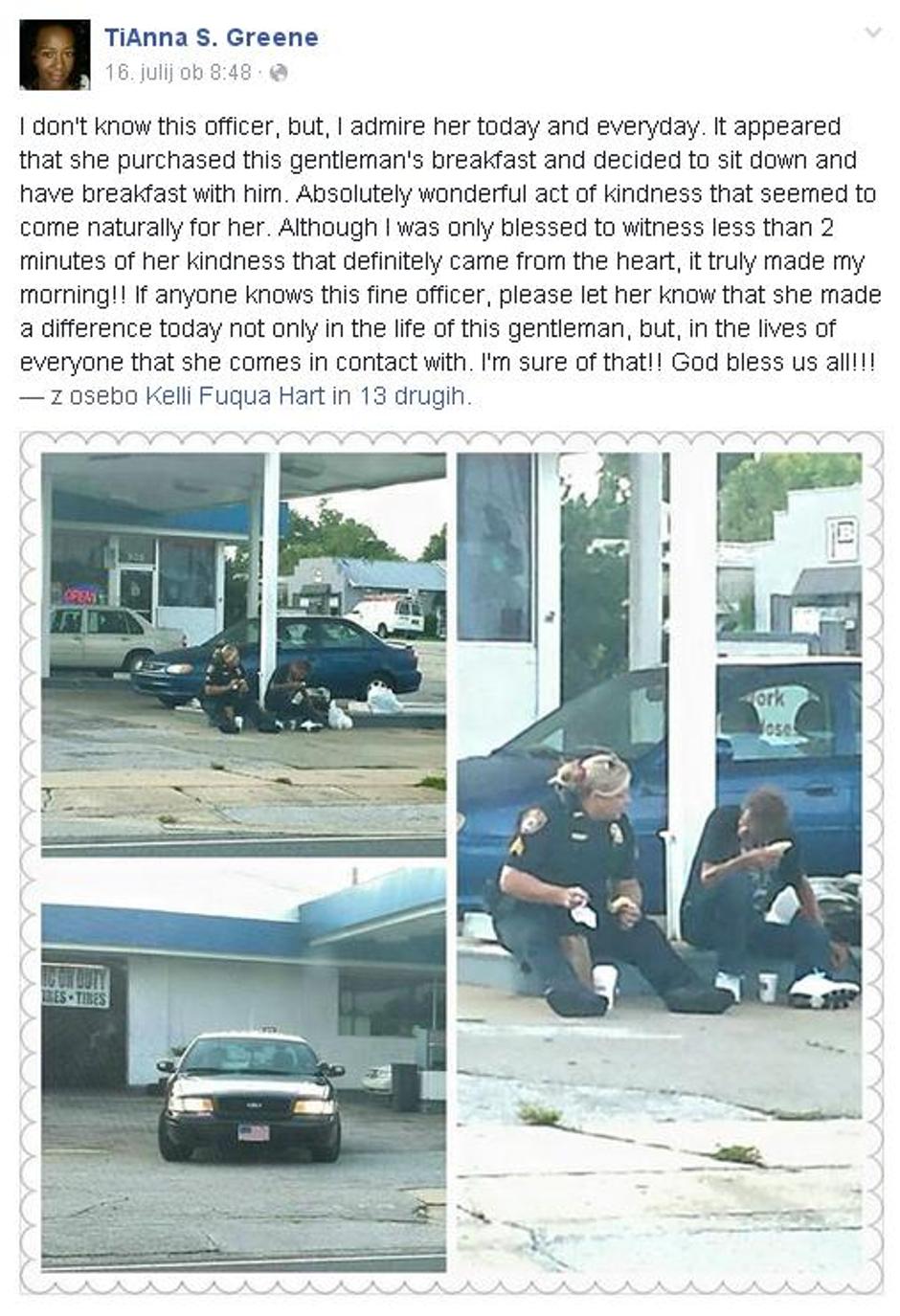 Objava na Facebooku TiAnna Greene | Avtor: Facebook