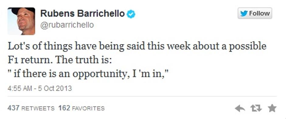 barichello tvit | Avtor: Reševalni pas/Twitter