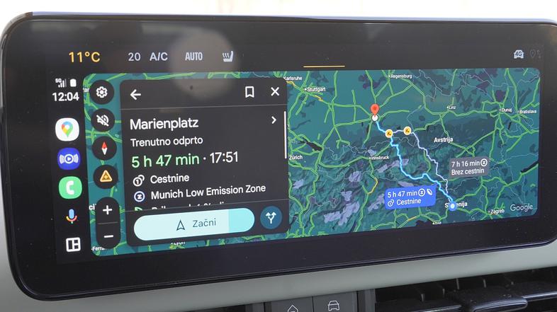 Google Maps simbol Z za okoljske cone
