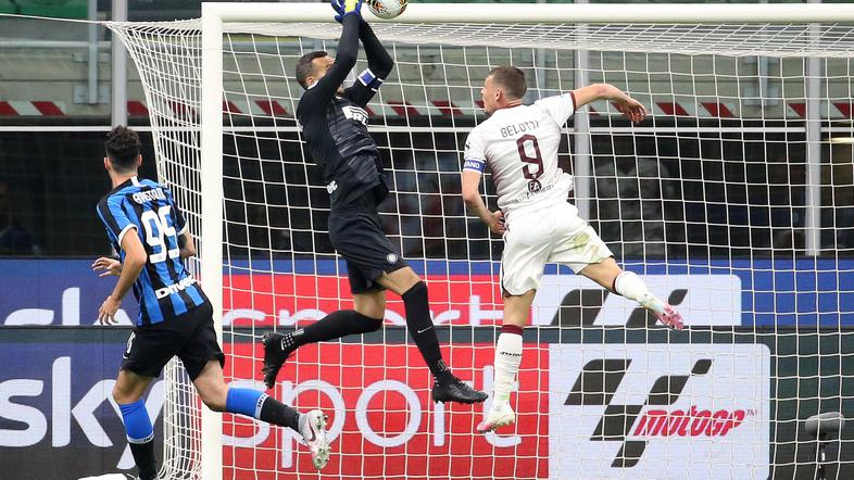 Samir Handanović Andrea Belotti Inter Torino