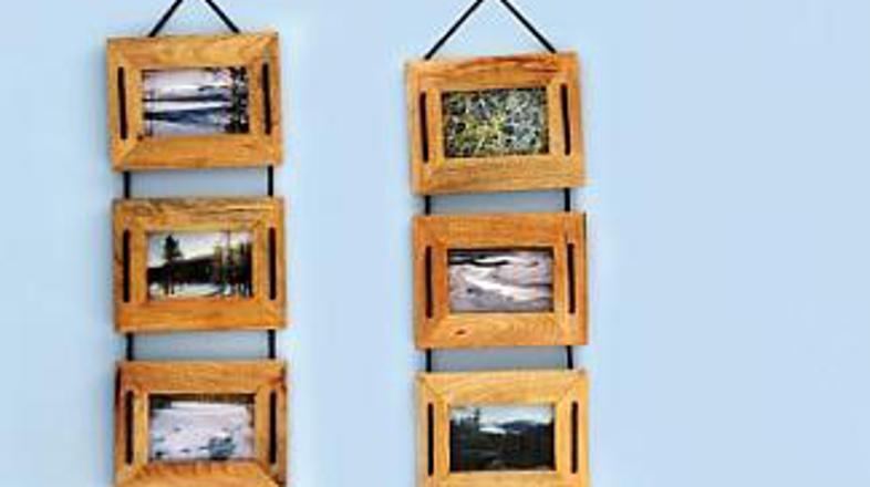 Majhne dekorativne predmete obesite enega nad drugim.