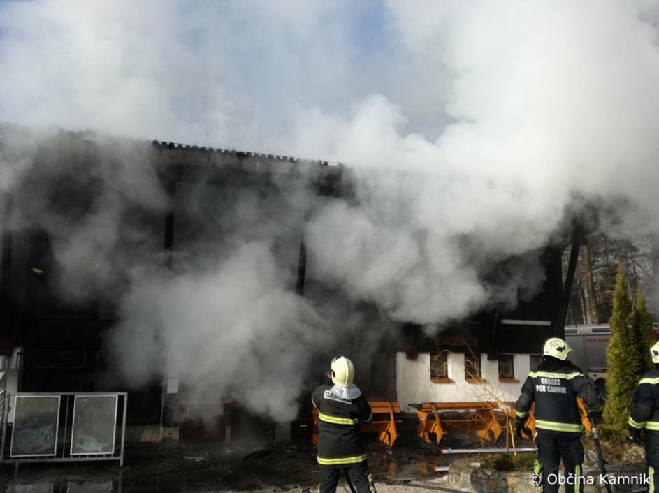 Požar Gostilne pod žičnico na Veliko planino