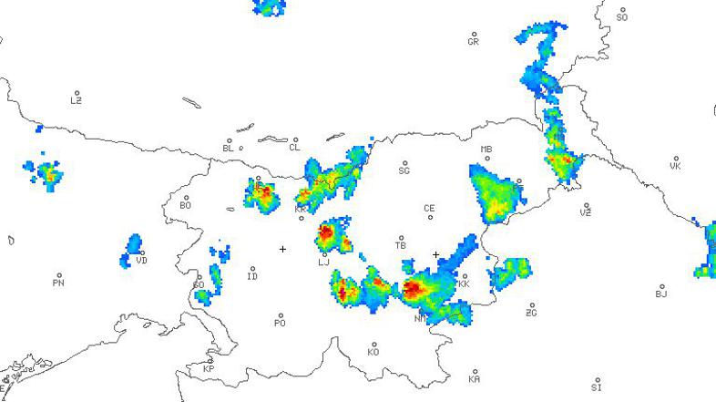 Radarska slika padavin