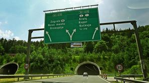 Slovenija 22.06.2013 predor Golovec na avtocesti na  Ljubljanski obvoznici