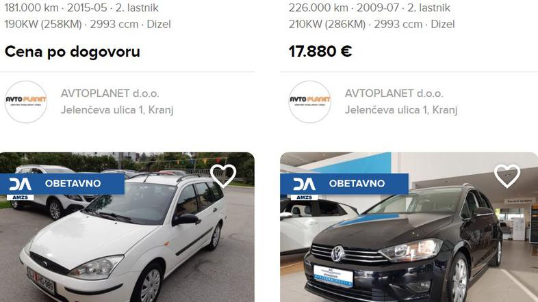 Oglas za rabljeno vozilo