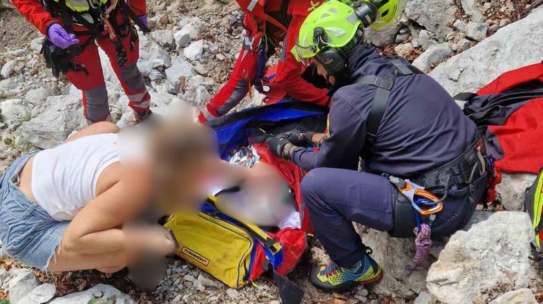 Reševanje mladega planinca