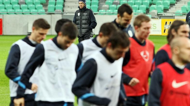 Sport 05.02.2013 Srecko Katanec, odprt trening slovenske nogometne reprezentance