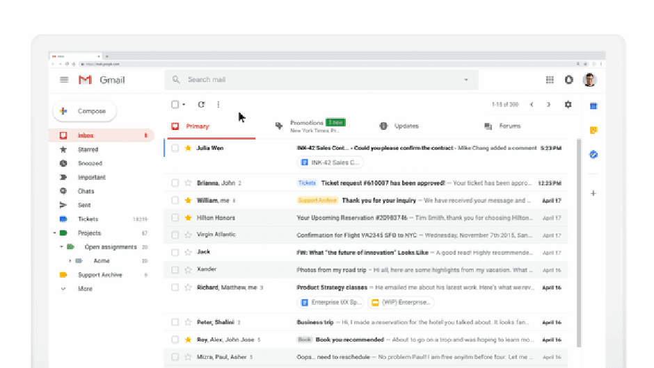 Novosti v Gmailu | Avtor: Google