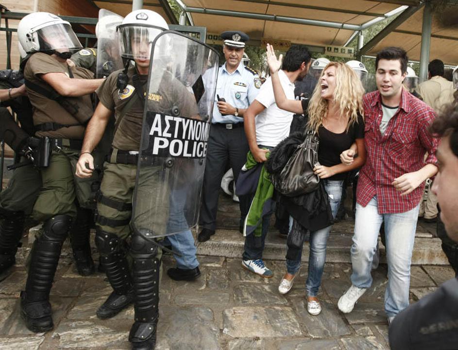 Grčija, akropola, Atene, protest, demonstracije