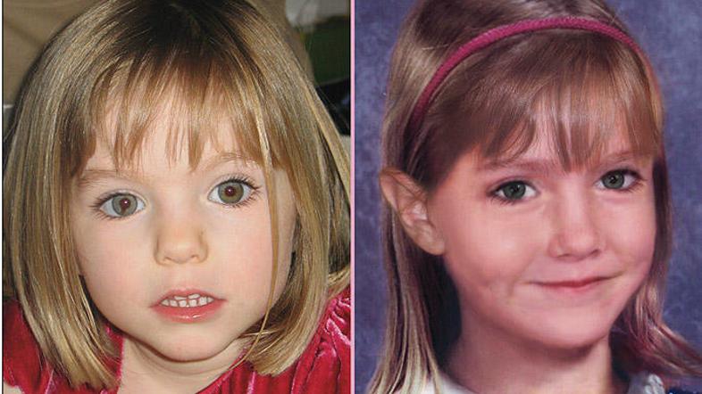Na levi strani zadnja znana fotografija Madeleine McCann, na desni fotorobot z n