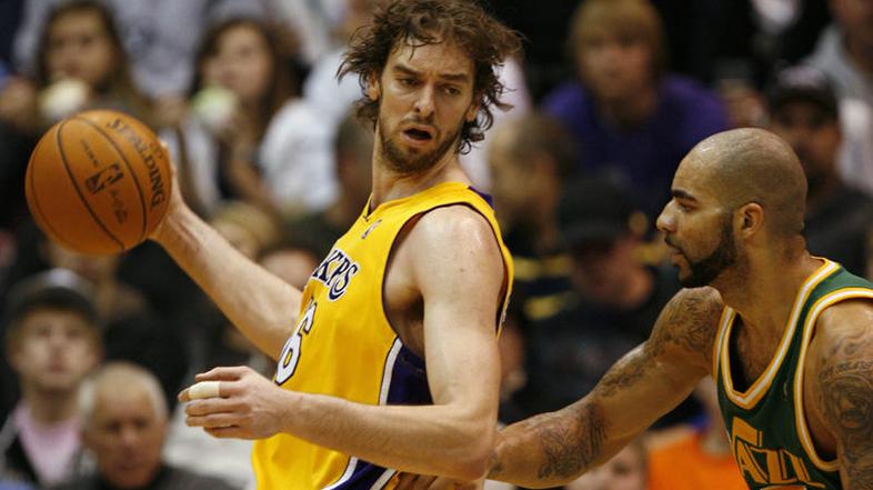 NBA Lakers Jazz Gasol Boozer