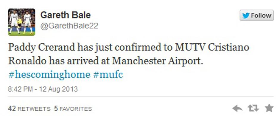 tvit gareth bale | Avtor: Reševalni pas/Twitter