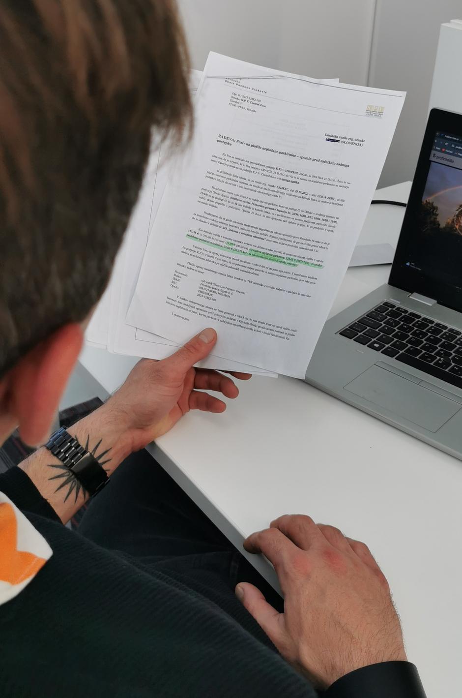 Dopis, izterjava parkirnih kazni s Hrvaške | Avtor: Žurnal24 