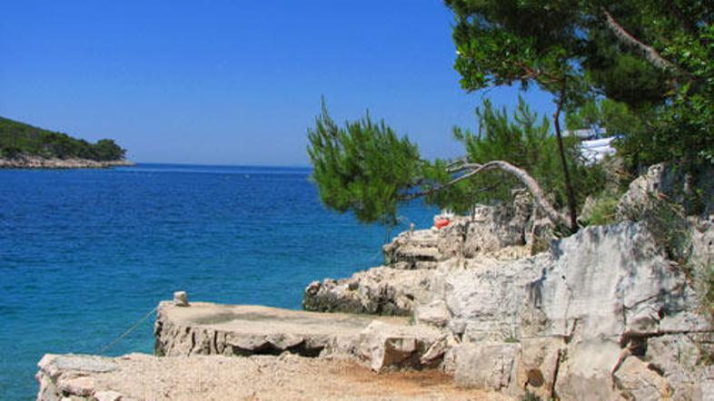 Čistost in modrina, nad njima pa osvežujoči borovci - običajna podoba na otoku.