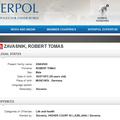 Robert Tomaž Zavašnik, tiralica, Interpol 