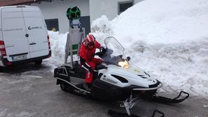 Slovenija 20.02.14, motorne sani, Google, snemanje, Google street view, Matej, K