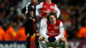 Rosicky Arsenal AC Milan Liga prvakov osmina finala povratna tekma
