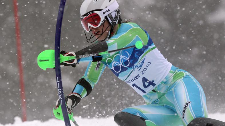 olimpijske igre Vancouver 2010 slalom prva vožnja Tina Maze
