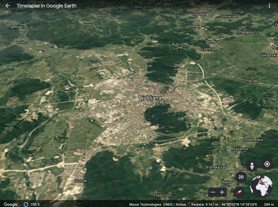 Ljubljana | Avtor: Google Earth