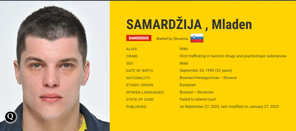 Mladen Samardžija | Avtor: Europol/Zajem zaslona