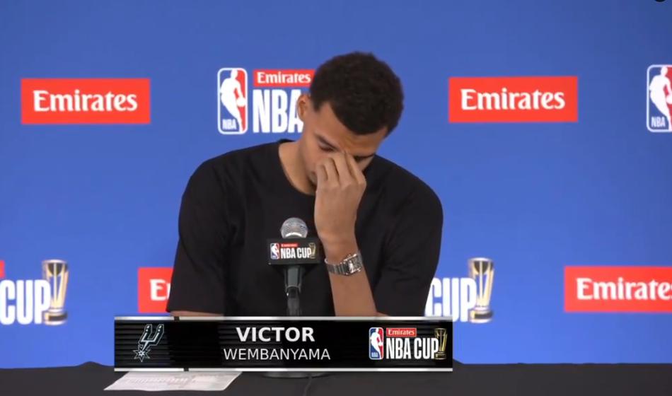 Wembanyama se je zlomil pred mikrofonom, a ne zaradi tekme