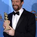scena 14.01.13. hugh jackman, Australian actor Hugh Jackman holds his Golden Glo