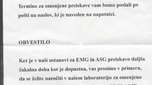 Obvestilo UKC Maribor