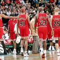 Michael Jordan, Steve Kerr, Scottie Pippen, Dennis Rodman, chicago bulls 1996