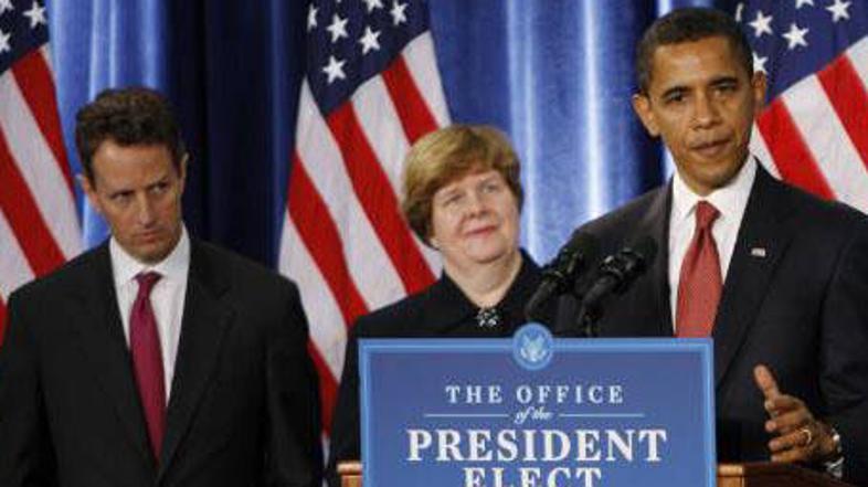 Timothy Geithner, Christina Romer in Barack Obama bodo morali ameriško ekonomijo
