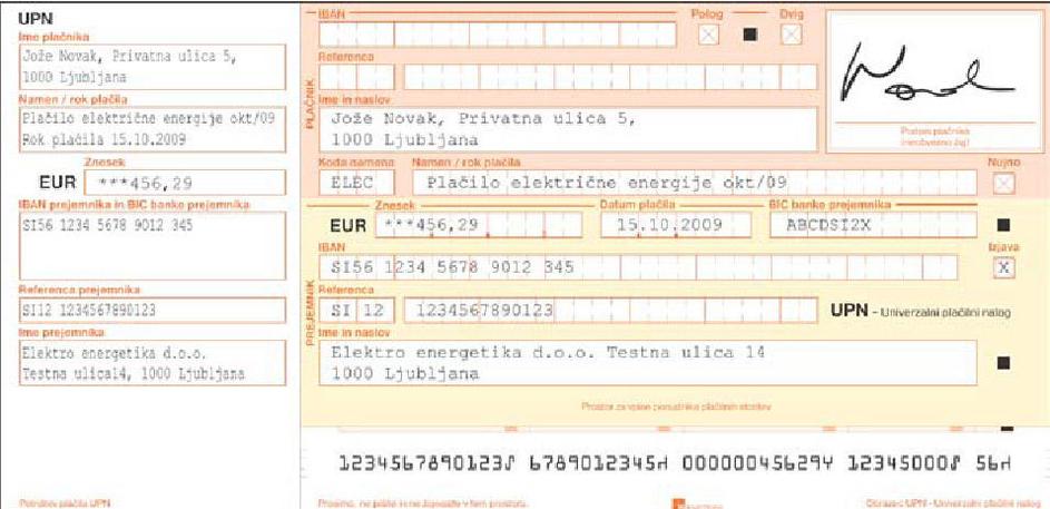Univerzalni plačilni nalog (Foto: ZBS)