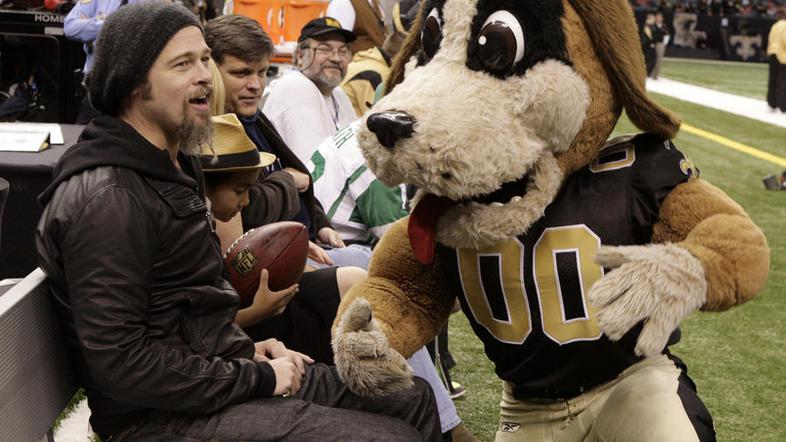 NFL končnica Saints Cardinals Brad Pitt