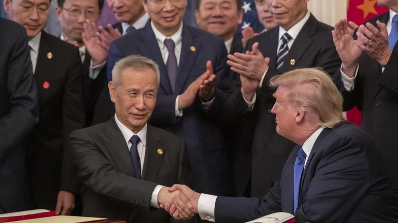 Donald Trump Liu He trgovinski sporazum Kitajska ZDA
