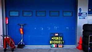 Schumacher napis Ferrari novi dirkalnik bolid Jerez testiranja