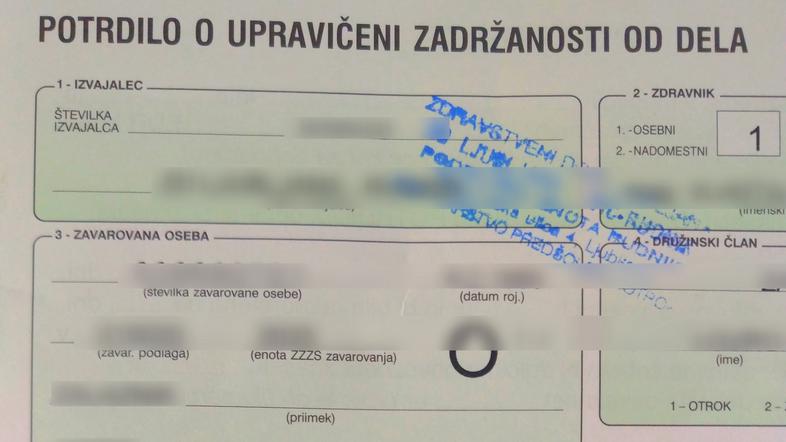 bolniški list, bolniška