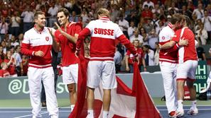 Davisov pokal Švica Italija Federer