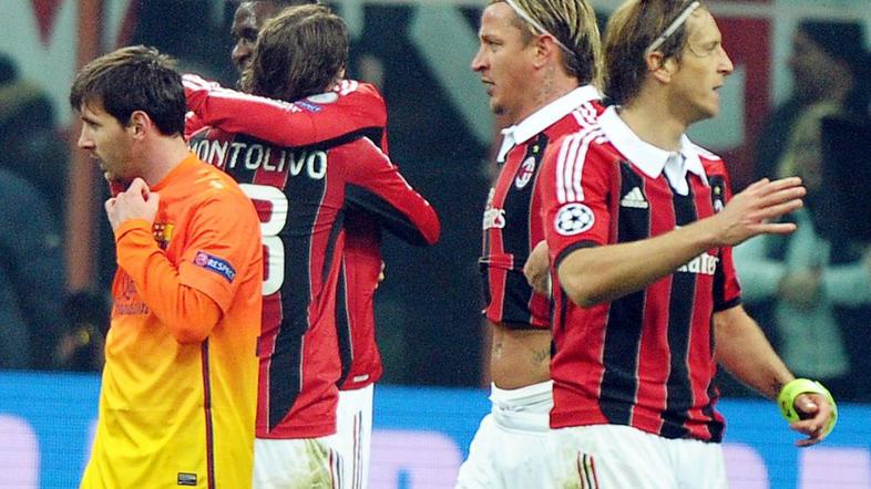 Messi Mexes Ambrosini Montolivo Niang AC Milan Barcelona Liga prvakov osmina fin
