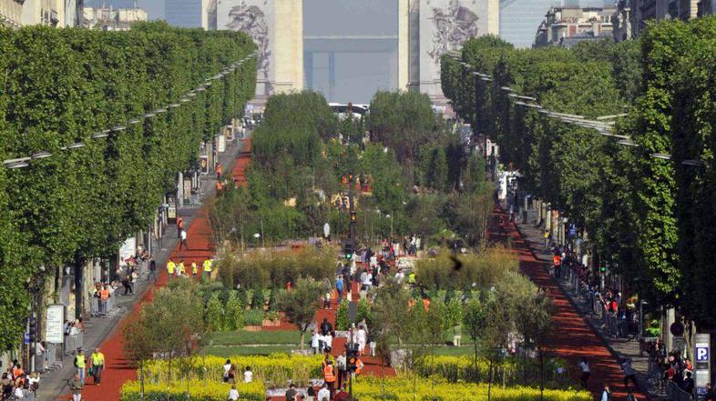 Elizejske poljane Francija Pariz kmetje