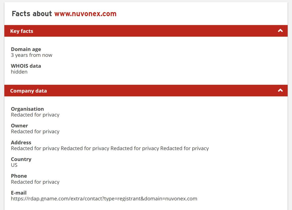 Nuvonex scamadviser zajem zaslona | Avtor: Zajem zaslona