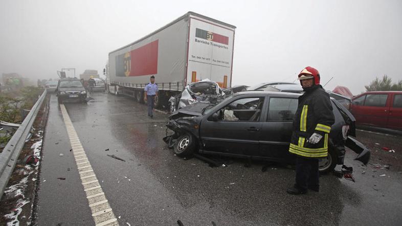 prometna nesreča, verižno trčenje, Portugalska
