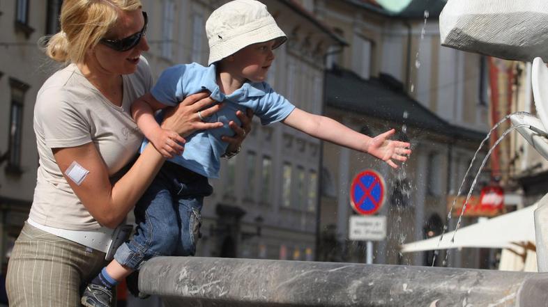 Vročina v Ljubljani.