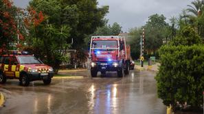 Cartagena Španija obilne padavine gasilci cesta
