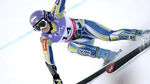 Tinina nedeljska vožnja v smuku je bila za čisto desetko. (Foto: EPA)