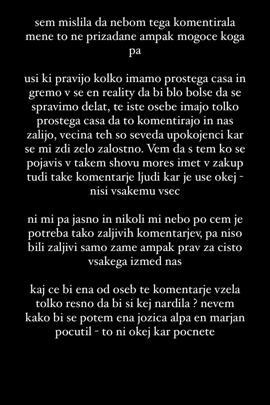 Eva Luna Mlakar odziv | Avtor: instagram