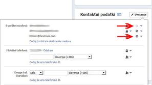 Nastavitev privzetega e-poštnega naslova na Facebooku