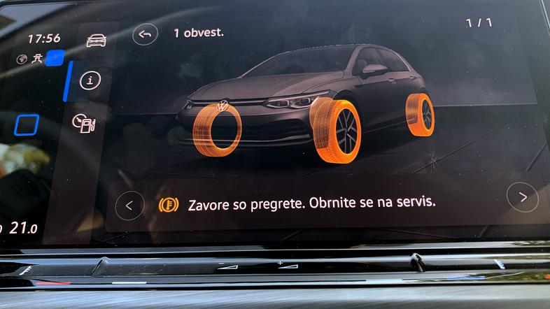 Napaka avto zavore opozorilo