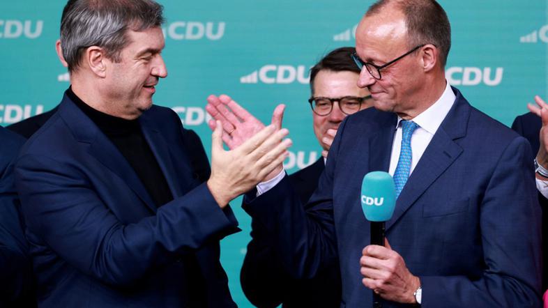 Markus Soeder in Friedrich Merz